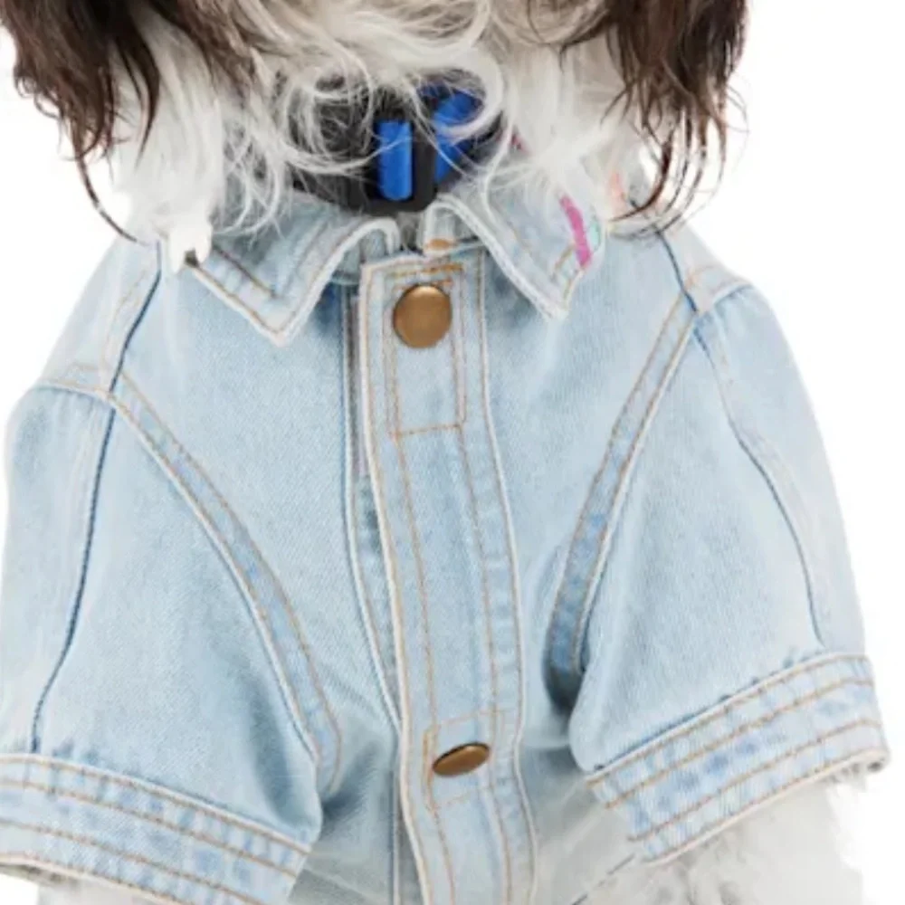 YOULY Rainbow Denim Dog Pride Jacket M